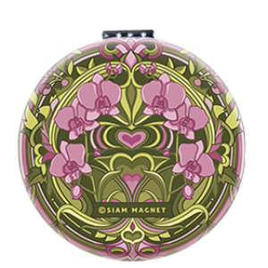 Bangkok Pocket Mirror Circle Nouveau Thai Orchid