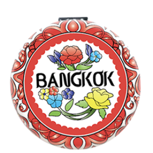 Bangkok Pocket Mirror   Circle Red Plate