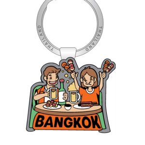 Bangkok Solid Keychain Retro street food