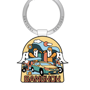 Bangkok Solid Keychain Whimsical Taxi