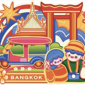 Bangkok Wood Magnet Whimsical tourist