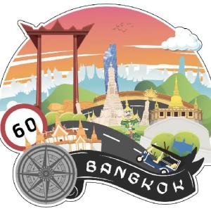 Bangkok Wood Magnet Retro giant swing