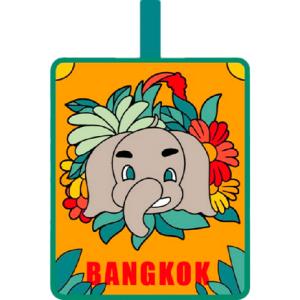 Bangkok PVC Tagbag Flat elephant with flower