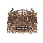 Pattaya Wood magnet Temple & Elephant