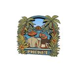 Phuket Wood magnet  Bikini and boat
