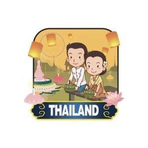 Wood Magnet Loy Kratong&Lantern Boy&Girl