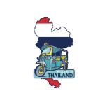 Wood Magnet Thailand Map & Tuk Tuk