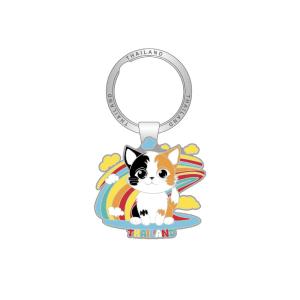 Solid50 Keychain Cat on the Rainbow